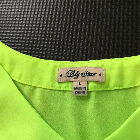 Amazing Lime Green Blouse Size Large - Picture 4 of 5